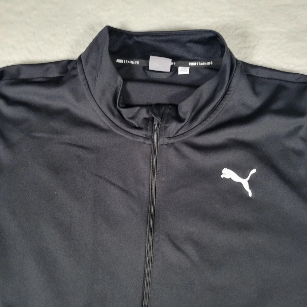 Puma Track Jacket Mens 3XL Black Full Zip Training Mock Neck Athletic Logo